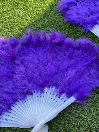 Abanicos plumas - Rosa y Violeta