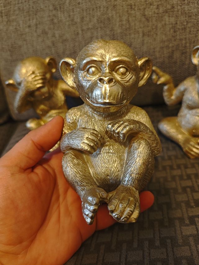 Gerneck 3 Monos Sabios Dorados resina