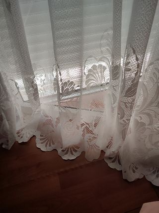 Cortina encaje vintage blanco