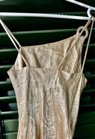 Vestido largo dorado Hermes Govantes