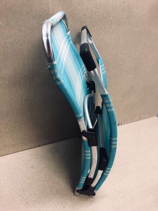 Tumbona Plegable Azul y Blanca