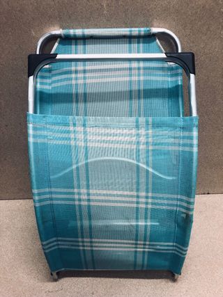 Tumbona Plegable Azul y Blanca