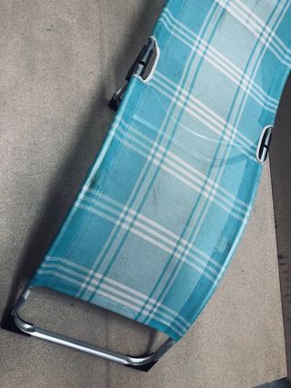 Tumbona Plegable Azul y Blanca