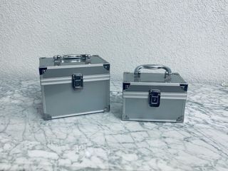 Maletín cofres Maquillaje Gris Metalizados