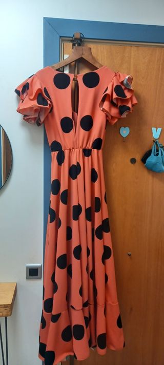 Vestido Flamenca lunares naranja