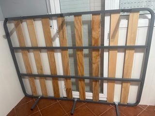 Somier metálico gris 135 cm
