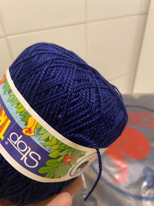 12 ovillos lana Stop Tropical azul marino