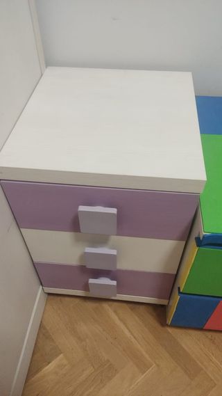 Mueble infantil 1 cajon - blanco/morado