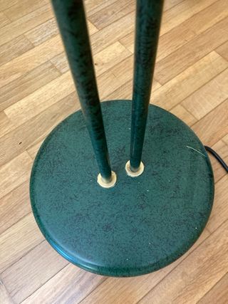 Lámpara de pie vintage verde y dorada