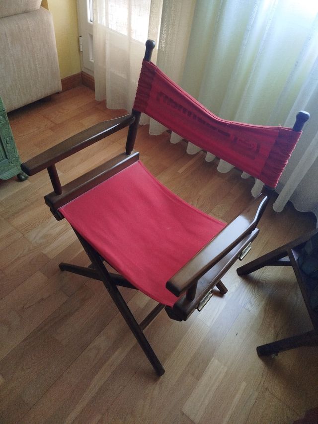 Sedia da regista vintage rossa