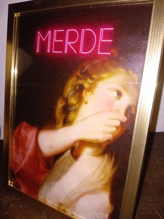 Quadro vintage Merde - Tela vintage
