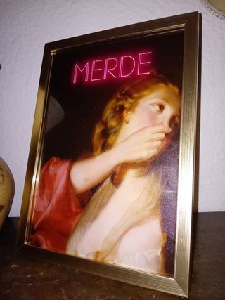 Quadro vintage Merde - Tela vintage