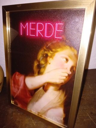 Quadro vintage Merde - Tela vintage