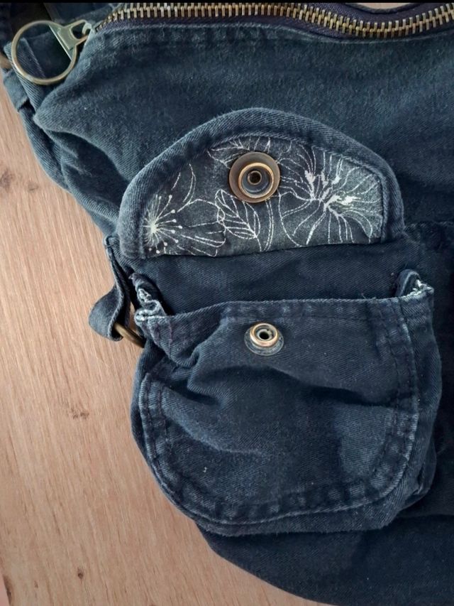 Bolso de chica negro estilo Y2K 2000