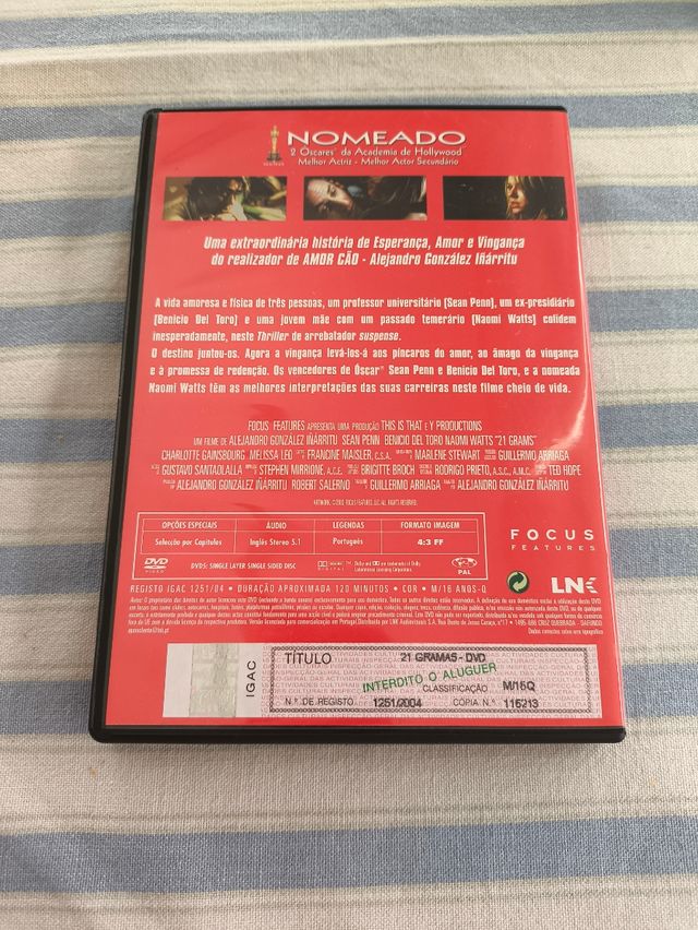DVD 21 Gramas - Sean Penn, Benicio Del Toro