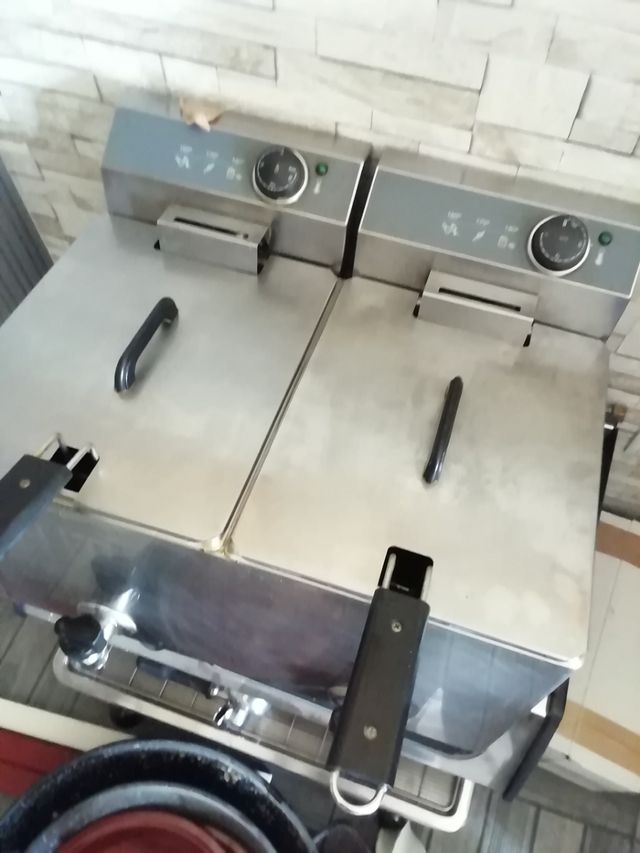 Freidora industrial doble de siete litros cada una