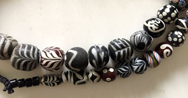 Hilo cuentas antiguas feather islámicas -