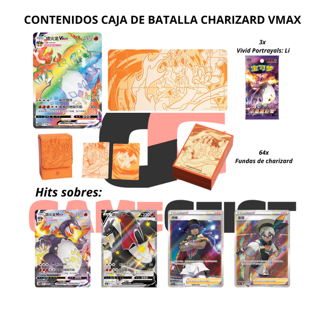 Caja de batalla de Charizard VMAX - CHN simp