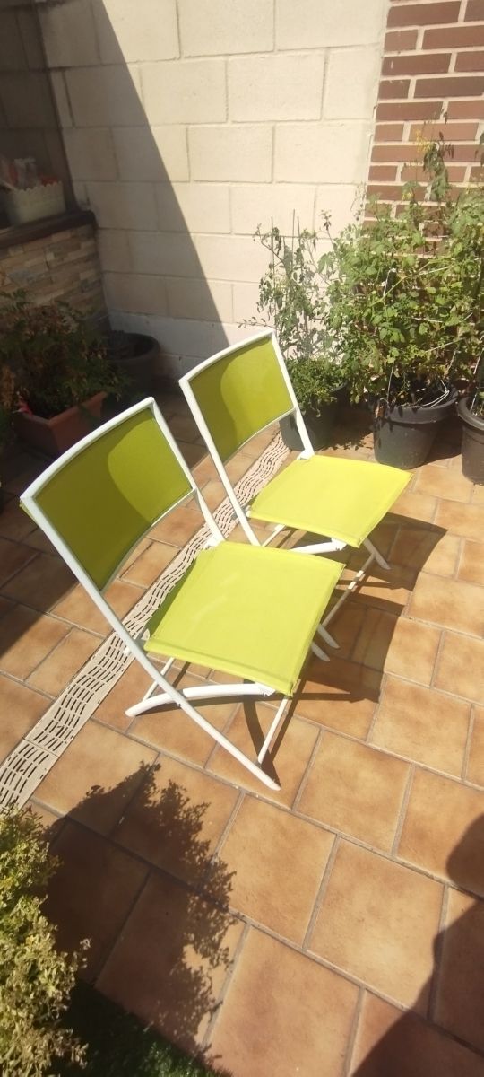 2 Sillas Plegables Terraza Jardín
