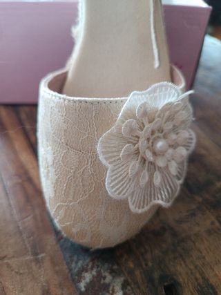 Espadrilles cuña beige talla 35 niña