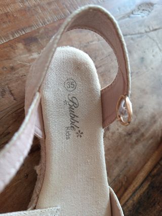 Espadrilles cuña beige talla 35 niña