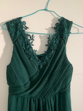 Vestido largo verde esmeralda