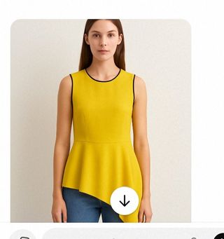 Top asimétrico ZARA amarillo