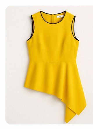 Top asimétrico ZARA amarillo