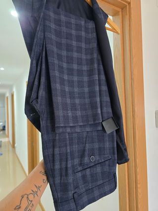 Traje gris azulado hombre - chaleco y pantalon