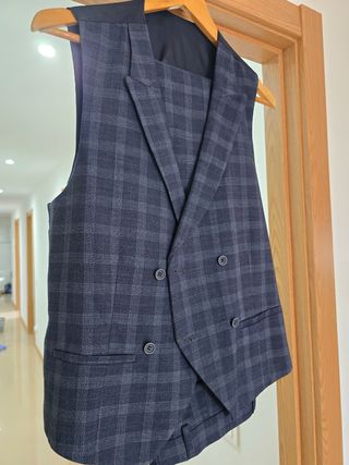 Traje gris azulado hombre - chaleco y pantalon