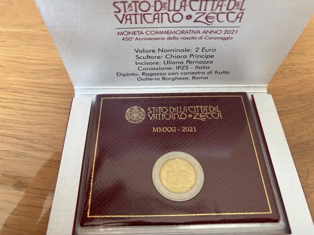 Moneda 2€ Vaticano 2021 Caravaggio