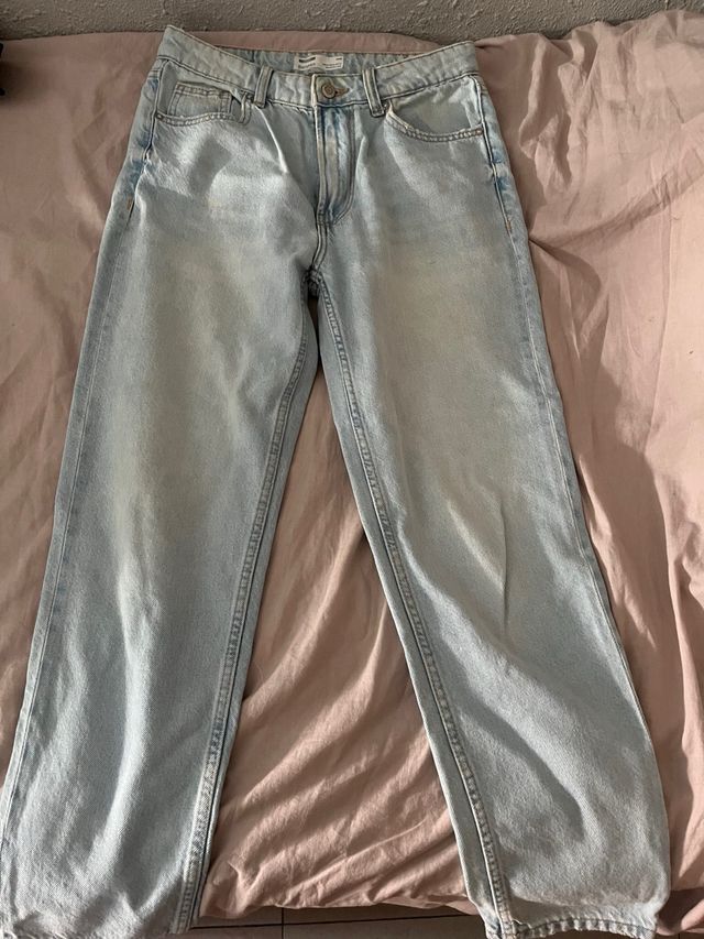 Mom jeans rectos azules