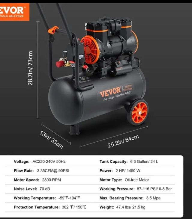 Compresor aire VEVOR silencioso