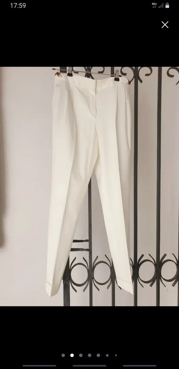 Pantalón de vestir: blanco