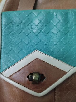 Bolso Velez Cuero Marrón-Verde