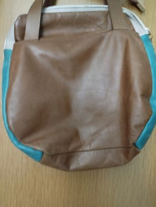 Bolso Velez Cuero Marrón-Verde