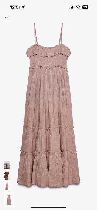 Vestido midi Zara rosa