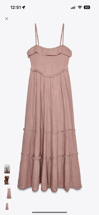 Vestido midi Zara rosa