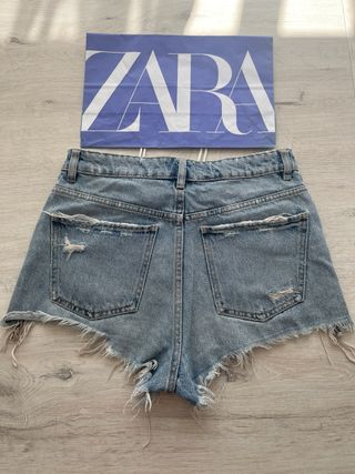 2 Shorts ZARA vaquero y azul Chica Talla S nuevo