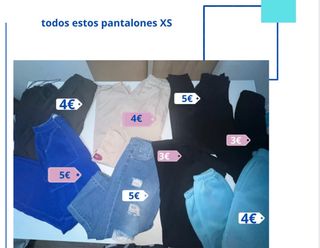 8 Pantalones XS - varios colores