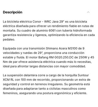 Bicicleta eléctrica Conor talla l

