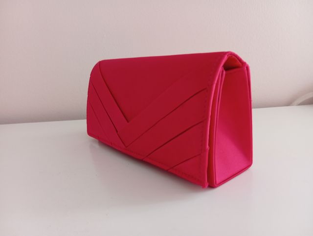 Bolso clutch fiesta rojo & foulard