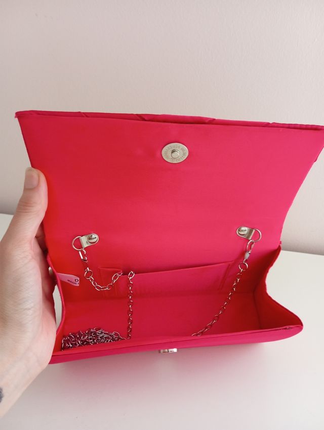 Bolso clutch fiesta rojo & foulard