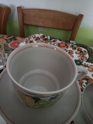 Juego 6 tazas porcelana del pato Donald