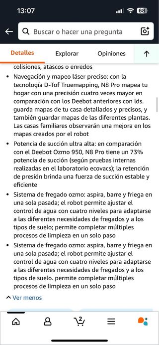 Ecovacs Deebot N8 PRO CARE - Aspiradora robot 