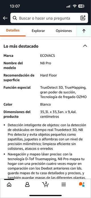 Ecovacs Deebot N8 PRO CARE - Aspiradora robot 