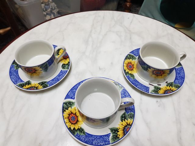 3 Tazas desayuno - Flores - Porcelana