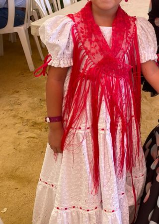 Traje Flamenca niña blanco 