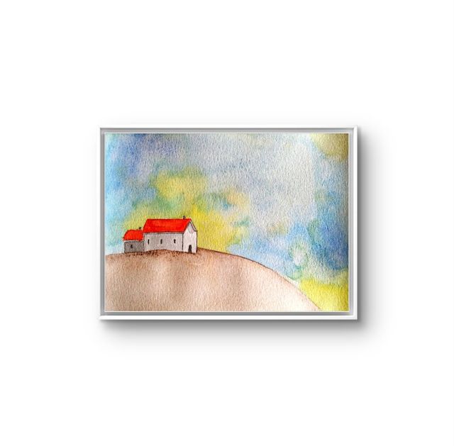 Cuadro lámina dibujo. Paisaje colina ARTENERY