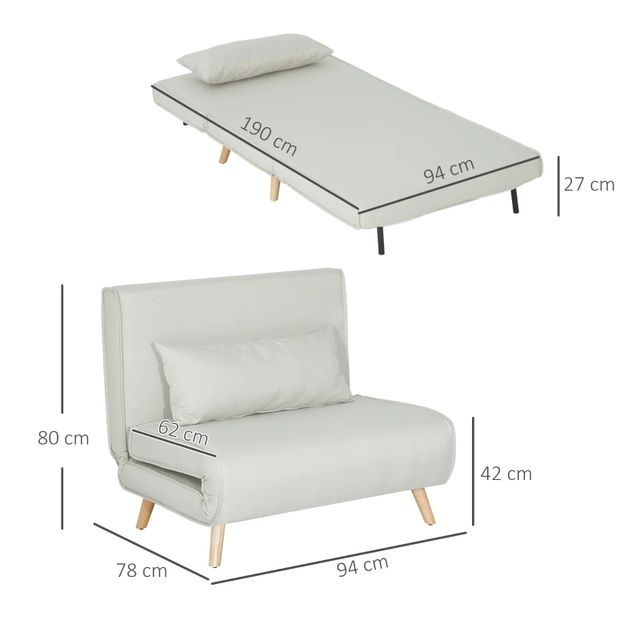 Sofá cama plegable HOMCOM beige